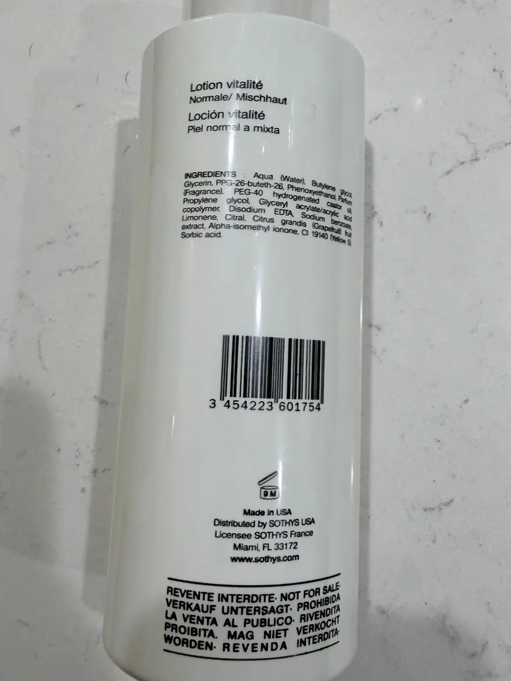 Sothys Paris Vitality Lotion 500ml 16.9 oz PRO Cabine Sealed Grapefruit